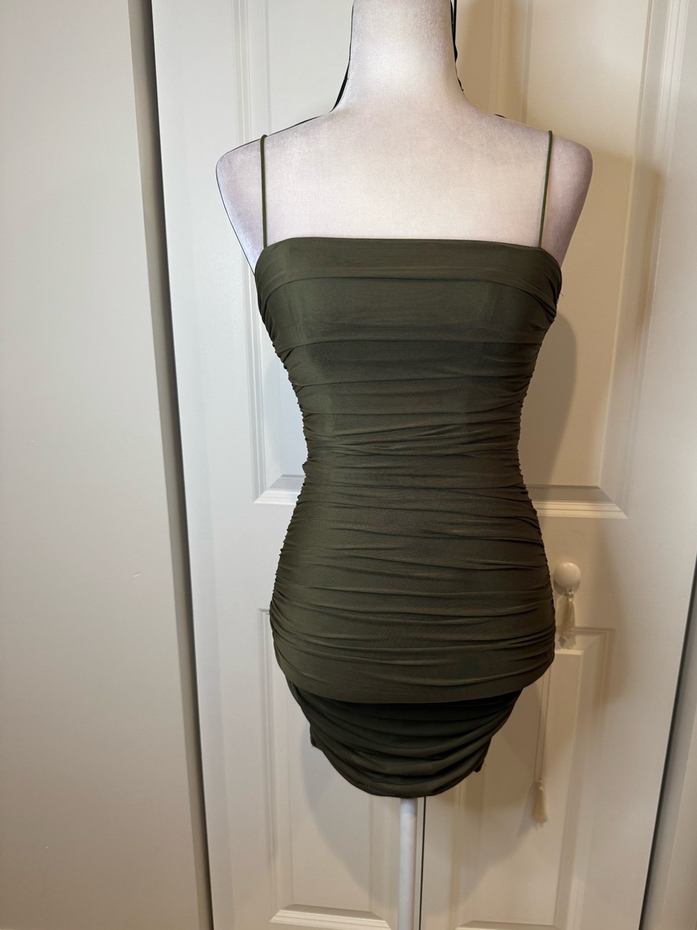 Princess Polly Olive Shivani Ruched Bodycon Mini Dress - Picture 5 of 10